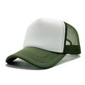 Classic trucker hat in white foam and olive green mesh with adjustable back snap - One Size(56-58cm) / Upgraded Army Green