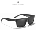 Gafas de sol polarizadas KDEAM clásicas cuadradas montura negra mate y lentes grises - Negro Mate / Lentes Gris Oscuro