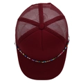 Burgundy mesh trucker hat featuring a colorful beaded chain and vintage design - M (56-58cm) / All Wine Red