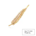 Minimalist golden leaf hair clip with detailed feather texture in a shiny alloy finish - Style 13 Matte Gold