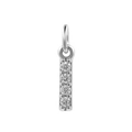Micro-paved cubic zirconia initial 'I' pendant in silver finish for DIY jewelry - Steel-I