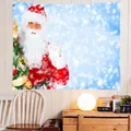 Detail view of a Christmas tapestry with Santa Claus and snowflakes on a wall - Pure Santa Claus (282)