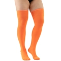 Plus size over-the-knee socks in bright orange with elastic ribbed cuffs - Plus Size / Orange
