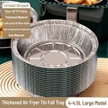 50pcs round aluminum foil pans for 4-4.5L air fryers, 20x17x4.5cm thickened trays - Diameter 20cm (50 Pieces)