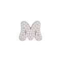Silver-tone letter M pendant with micro-pave cubic zirconia for DIY necklaces - Letter M Pendant
