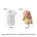 Easter rabbit silicone mold for candle making with detailed product dimensions and weight - Rabbit Aromatherapy Candle Mold
