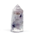 Handmade purple and clear crystal gravel hexagon pillar resin ornament for yoga meditation - Fluorite