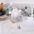 Angelo di Natale in peluche grigio con cappello di paillettes e vestito di ecopelliccia - Angelo Grigio con Cappello di Paillettes