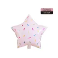 18 inch star shaped foil balloon in light pink with colorful confetti sprinkles print - 18-inch Star Striped Print