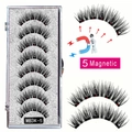 Reusable 5-magnet magnetic eyelashes kit MB3K-5 with five pairs and applicator - MB3K-5 / 5 Pairs Eyelashes (No Tools)