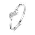 Minimalist S925 sterling silver wavy ring featuring double-row micro-set crystals - Platinum-FDJZ-256