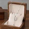 Minimalist silver-tone stainless steel tassel pendant necklace in a luxury jewelry box - Letter O / Silver