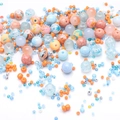 8mm mixed gradient glass beads for DIY jewelry making in vibrant blue and pink tones - 6 Orange Soda