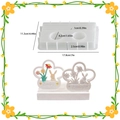 Easter rabbit rectangle silicone mold set for DIY resin plaster candle bases - Rectangular 2-Hole Base 001