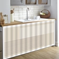Rideau de placard antipoussière adhésif avec motif géométrique à rayures beige et brun - 50x70cm / Velours Velcro / Style Géométrique à Rayures Beige (MGL244)