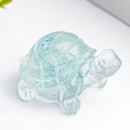 Cute transparent light blue crystal turtle figurine for desktop decor and aquarium - Light Blue