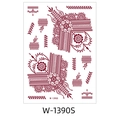 Waterproof henna lace tattoo sticker W-1390S with reddish brown floral mandala patterns - Deep Red Henna Style Floral (W-1390S)