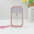 Flacone spray rosa con custodia in silicone e gancio per disinfettante da viaggio - 50ml+Gancio / Rosa
