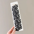 Lot de 10 barrettes étoiles noir mat sur support en carton blanc - Étoile Mate / Ensemble de 10 Pièces / Noir