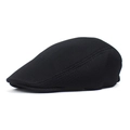 Classic black mesh beret for summer, breathable flat cap for outdoor sun protection - Black