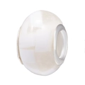 Polished white resin large hole bead accessory for DIY jewelry bracelet making - Pure White Smooth Style (019)