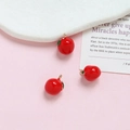 Mini red apple charm pendant for jewelry DIY, 10x13mm gold plated copper fruit charm - Apple