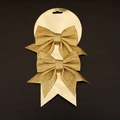 Zwei goldene Glitzer-Weihnachtsschleifen für festliche Dekoration und Tannenbaum - Größe 6 - 2 Stück [13*15cm] / Gold