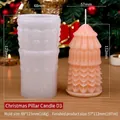 Christmas pillar silicone mold for DIY candles with tiered scale design 123mm height - ZL-269-3 Overlapping Scales Pillar