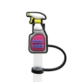 Pink spray bottle shaped silicone straw cover cap with Good Vibes text and black strap - 1718-13 Spray Bottle Good Vibes