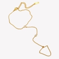 18K vergoldetes Edelstahl-Ringarmband mit rundem Zirkon und Wasserwellenkette für Damen - O-Kette Minimalistische Zirkon Sklavenkette - Gold