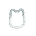 Cat head shape spring snap hook with grey gradient finish for DIY keychains - Gradient Grey