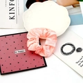 Elegant solid pink satin scrunchie with a soft silk texture for hair styling - 16#-Pink