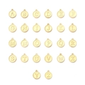 Complete set of gold circular alphabet pendants from A to Z for DIY jewelry making - 26 Letters/Set / Champagne