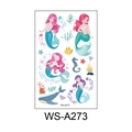 Waterproof cartoon mermaid tattoo sticker for kids with colorful ocean sea life motifs - Mermaid (WS-A273)