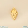 Ciondolo a forma di pallina di gelato dorata in metallo lucido, misura 21x11mm e 0,7g - Ciondolo Cavo a Forma di Cono Gelato Oro (KLJ9986-Z)