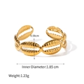 18k gold plated stainless steel shell chain ring with 0.58cm width and 1.85cm inner diameter - Adjustable Open / Gold Shell Link Style (JDRW2305073)