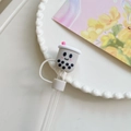 Bubble tea shaped silicone straw cover in grey color for dust protection and reusable straws - Milk Tea Cup-Grey / 10mm