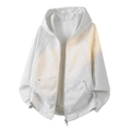 Felpa grigia pesante da uomo con cappuccio, zip, vestibilità comoda e tasche frontali - M / Grigio chiaro