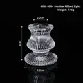 Bougeoir en verre nervuré au design européen avec rayures pour décor de table chic - Support à Texture Nervurée