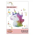 Palloncino unicorno arcobaleno in alluminio per feste di compleanno, 55x75cm - Unicorno Sfumato Occhi Chiusi / 55x75cm