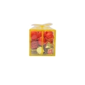 Set de adornos navideños con bolas rojas y campanas doradas en caja de regalo transparente - Oro + Rojo