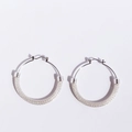 Silver woven mesh hoops earrings in minimalist round hollow style for women - Silver