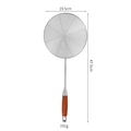 Stainless steel skimmer with wooden handle, 19.5cm diameter and 47.5cm long kitchen tool - 304 Rosewood Handle Style / Extra Large