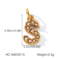 Détails et dimensions du pendentif lettre S doré avec cristaux pour collier - Lettre S (HC-N40727-S)
