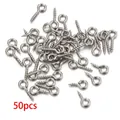 Pack de 50 cáncamos de tornillo de acero inoxidable plateado para joyería DIY - 4x8mm (50 piezas) / Color Acero
