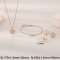 Rose gold flower jewelry set with necklace bracelet ring and earrings in 12.5mm - Rose Gold (KS221393-GC)