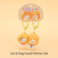 Cute cartoon cat and dog resin keychains with bread hats and magnetic connection - Magnetic - Cat and Dog Bread Style Partners / SKU Price for One Pair