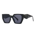 Moderne geometrische Cat-Eye-Sonnenbrille mit schwarzem Rahmen und dunkelgrauen Gläsern - Schwarzer Rahmen Dunkelgraue Linse