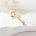 Minimalistischer U-förmiger Gold-Ohrclip mit flüssigem Lava-Design für Damen ohne Löcher - 14K Gold Fließendes Lava-Design (H-12037)
