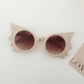 Occhiali da sole chic a forma di pipistrello beige con lenti marroni sfumate - Beige